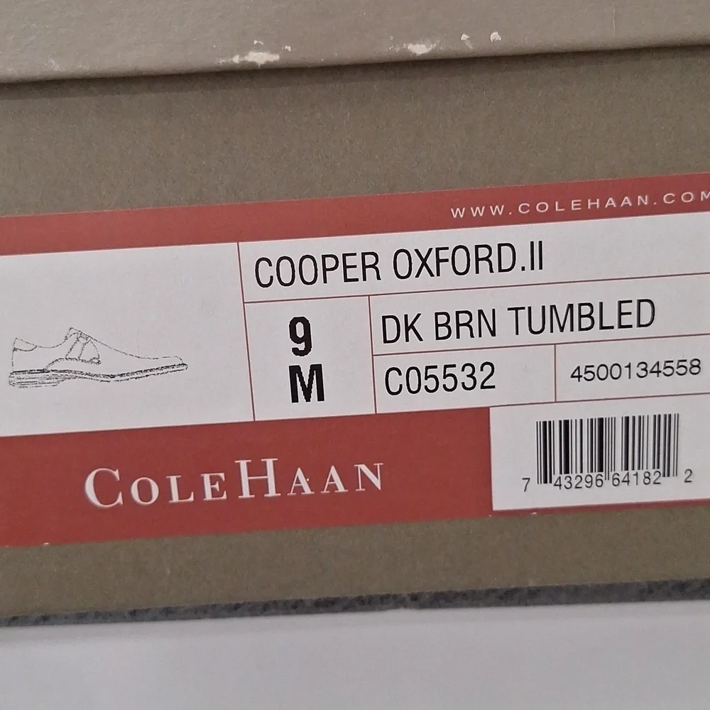 Cole Haan Men's Gray Lace Up Business Preppy Grand Wingtip Oxford Shoes Size 9M